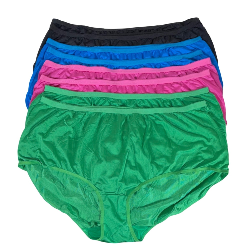 Comfort Choice Panties Lot of 8 Size 13 Multicolor Nylon Full Briefs New